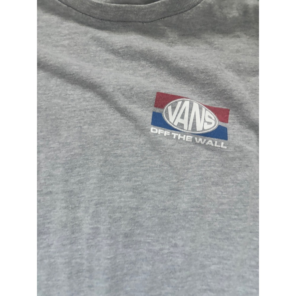 Vans Off The Wall Long Sleeve Grey Graphic Skate Tee Shirt Mens Medium - Picture 2 of 4